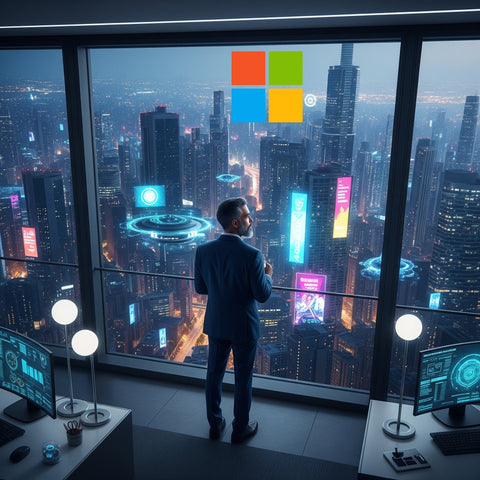 Microsoft Executive overlooking city of the future